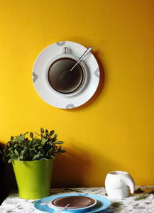 时尚创意挂钟 咖啡时光钟，打造客厅艺术氛围